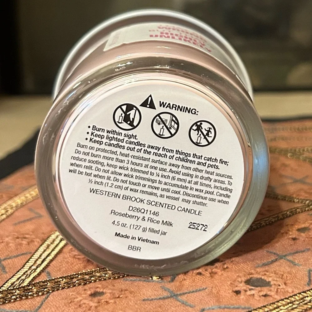 Western Brook Roseberry & Rice Milk Scented Candle 4.5oz